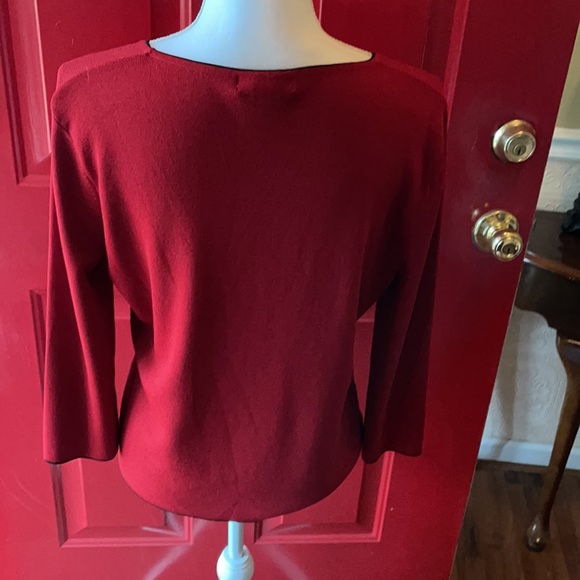 Notations red 3/4 length sweater sz ex lg - Picture 3 of 4